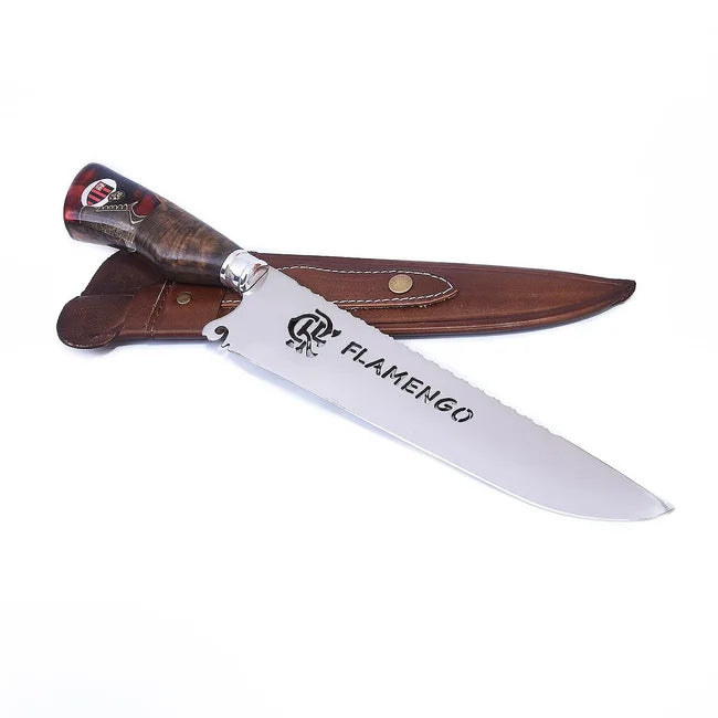 FACA PREMIUM CHURRASCO FLAMENGO PERSONALIZADA