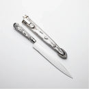 Faca Artesanal Relíquia Gaúcha Prateada 7" Aço 420C - Cabo Metal Bainha Decorada