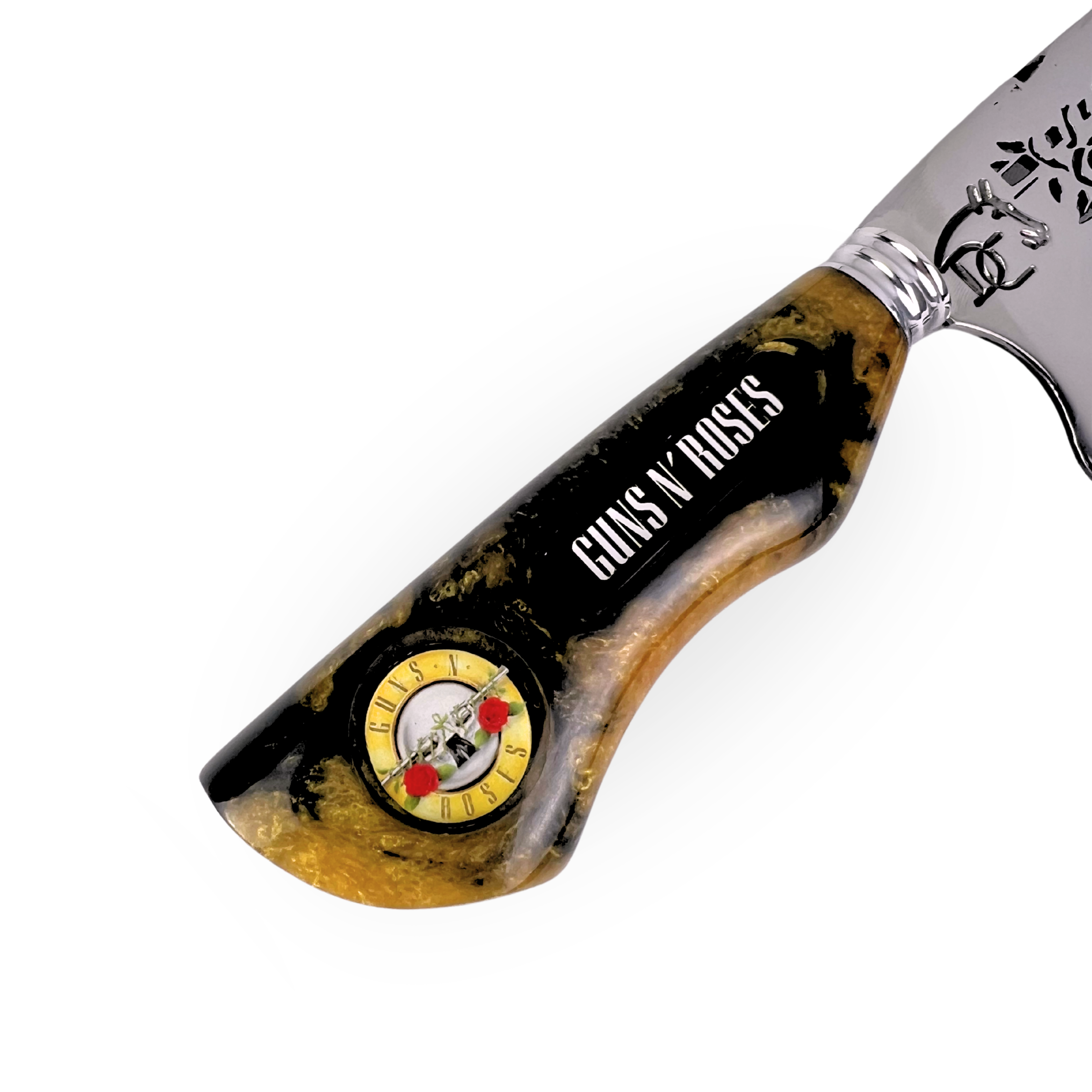 Kit Guns N' Roses - Faca 8" + Tábua Personalizada