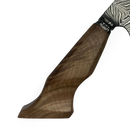 Faca Damasco Padrão Mosaico 8 Polegadas - Cabo Madeira Spalted - Peça Única Exclusiva