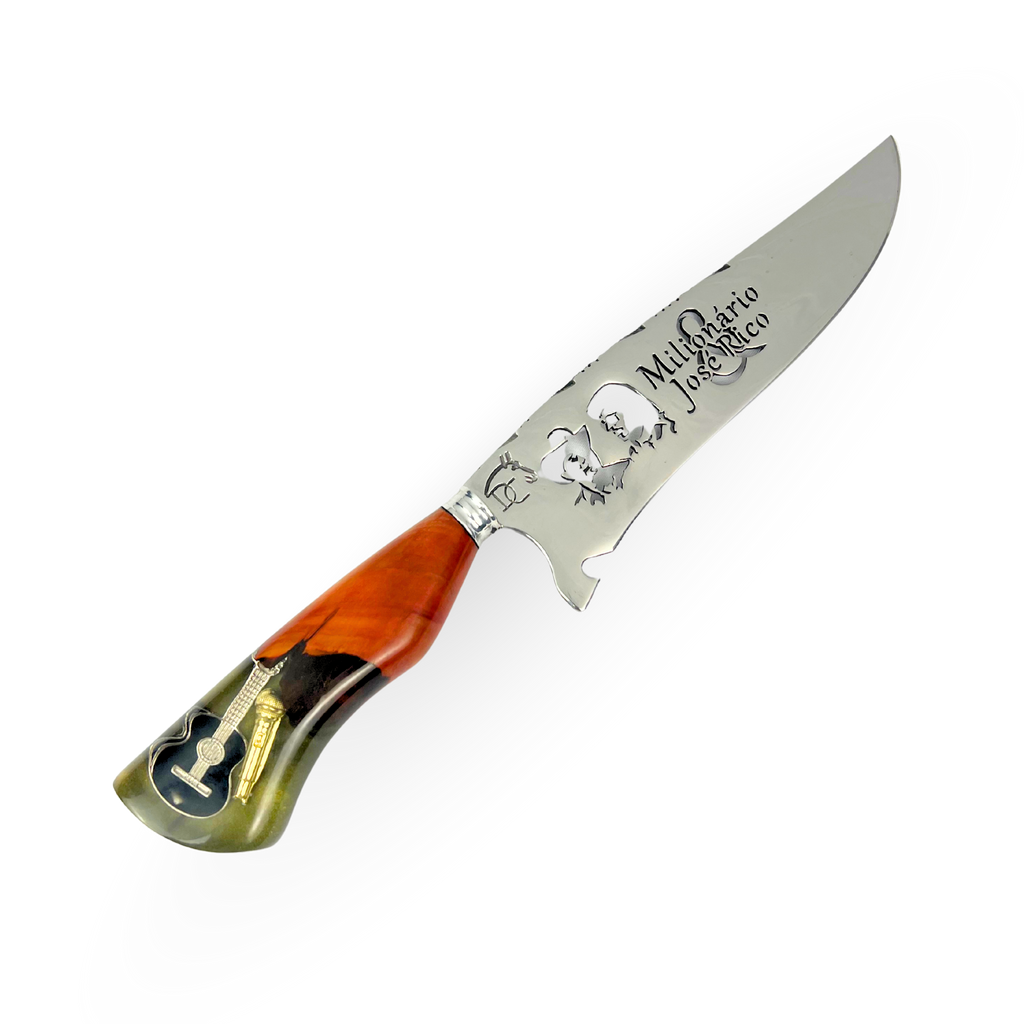 Picanheira Milionario Jose rico 8 Polegadas - Cabo Personalizado - Edição Especial Sertanejo Raiz