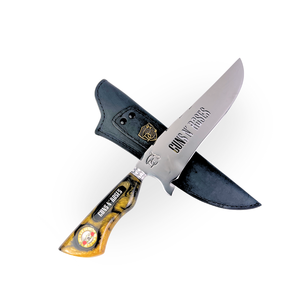 Kit Guns N' Roses - Faca 8" + Tábua Personalizada