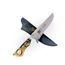 Faca Artesanal Guns N' Roses 8 Polegadas - Aço Inox com Bainha de Couro