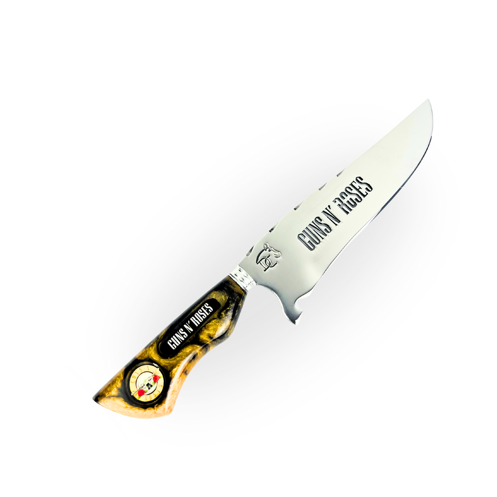 Kit Guns N' Roses - Faca 8" + Tábua Personalizada