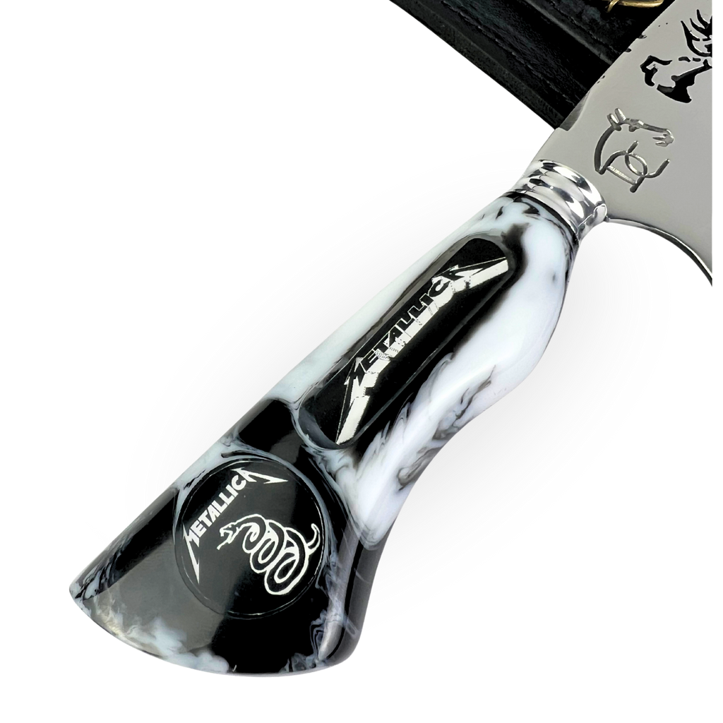 Kit Metallica - Faca 8" + Tábua Personalizada