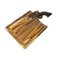 Tábua de Churrasco Artesanal Madeira Teka - Cabo Revólver Esculpido