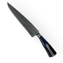 Faca Artesanal Damasco 39cm - Cabo Resina Azul - Peça Exclusiva