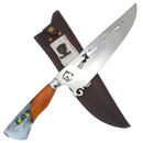 Faca Artesanal para Churrasco 10" Bandeira do Brasil - Cutelaria Gaúcha Patriótica