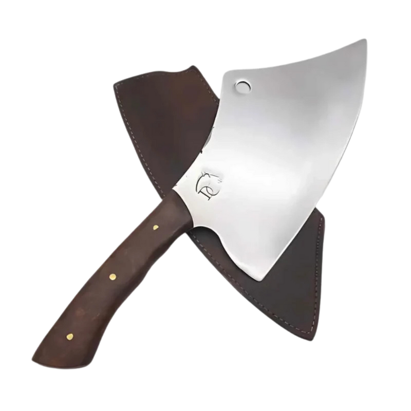 Cutelo Premium Artesanal 7" Aço Inox Polido - Cabo Madeira Nobre