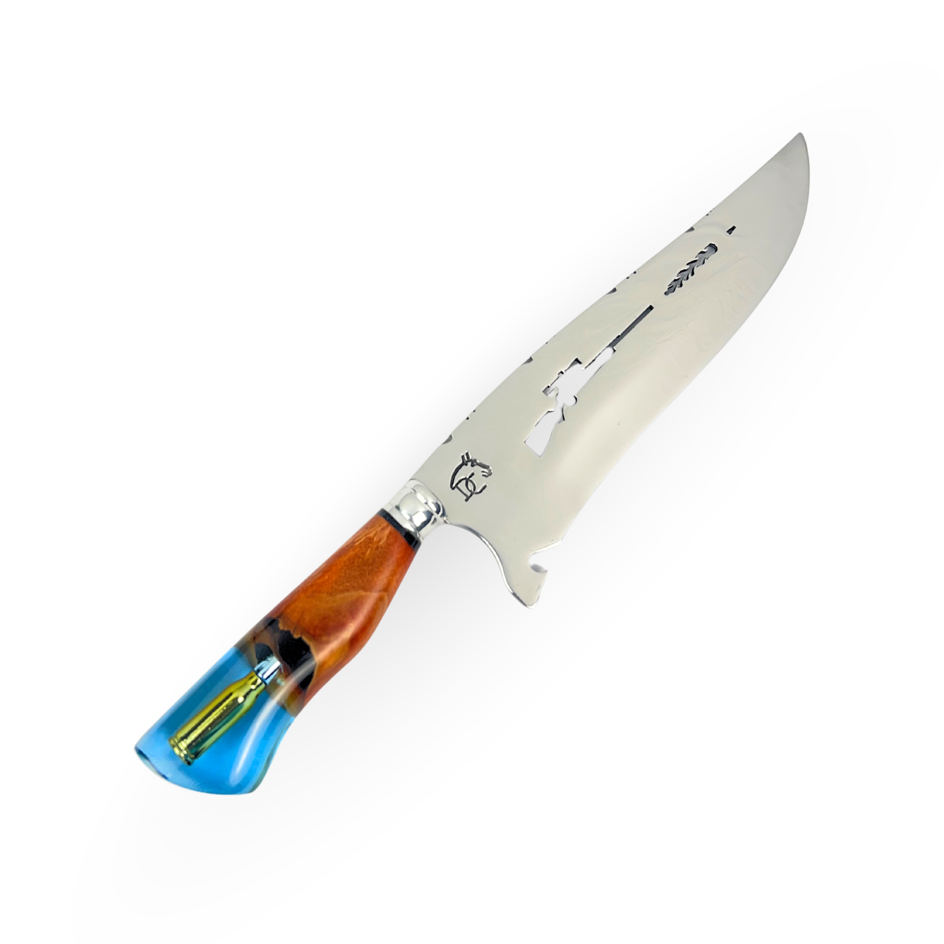 Faca Artesanal para Churrasco 10" Cabo Decorativo - Cutelaria Gaúcha Aço Inox Premium