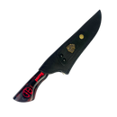 Faca Pantera 8 Polegadas Preta e Vermelha | Lâmina Vazada | Cabo Resina
