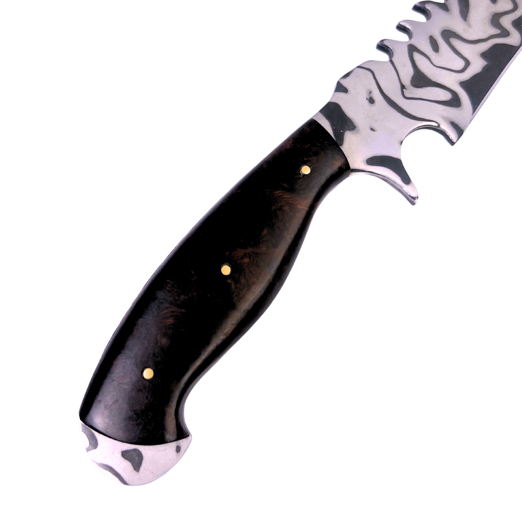 Faca San Mai Forjada à Mão 13 Polegadas - Cabo Full Tang Resina - 100% Artesanal