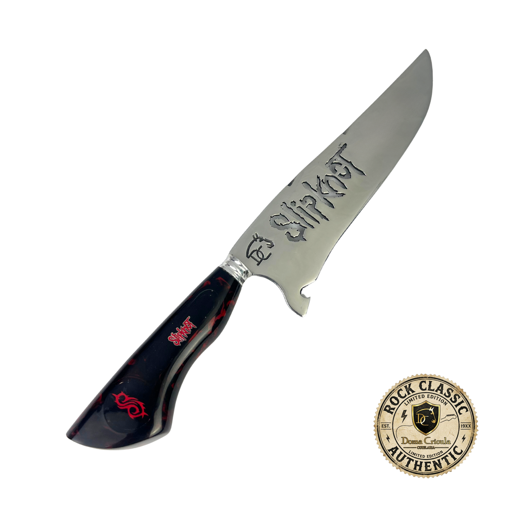 Faca Slipknot 8 Polegadas | Lâmina Vazada Temática | Cabo Resina