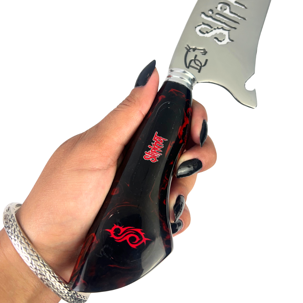 Faca Slipknot 8 Polegadas | Lâmina Vazada Temática | Cabo Resina
