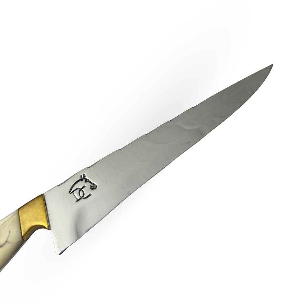 Faca Campeira Artesanal 9" - Cabo Osso Bovino e Latão com Águia