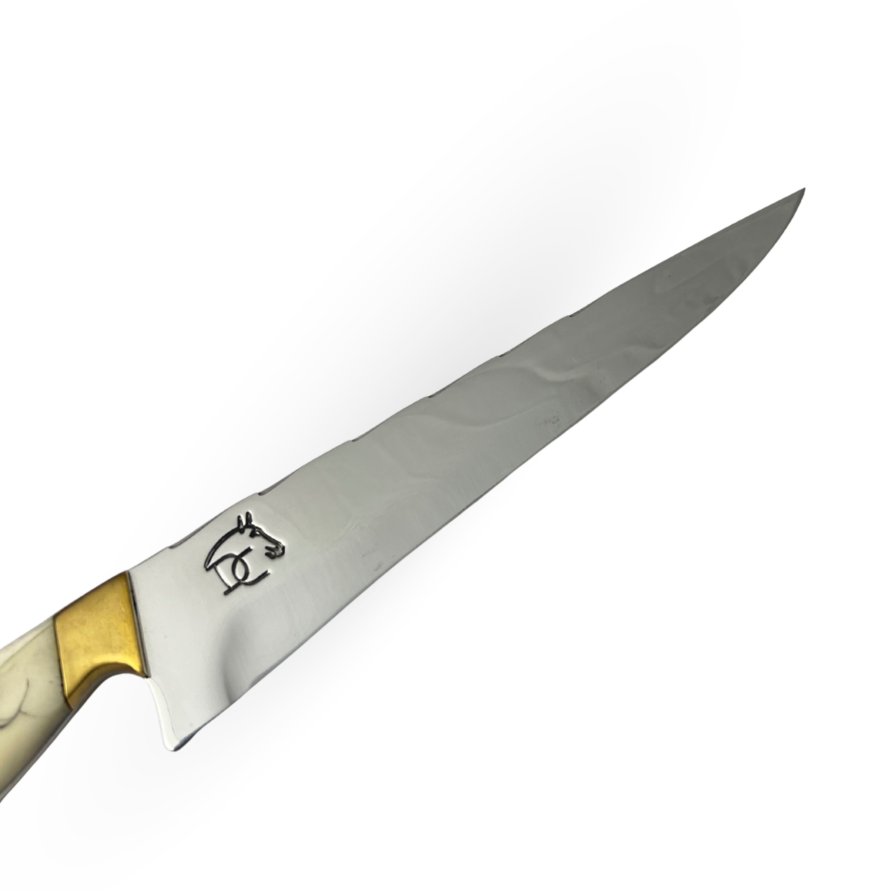 Faca Campeira Artesanal 9" - Cabo Osso Bovino e Latão com Águia