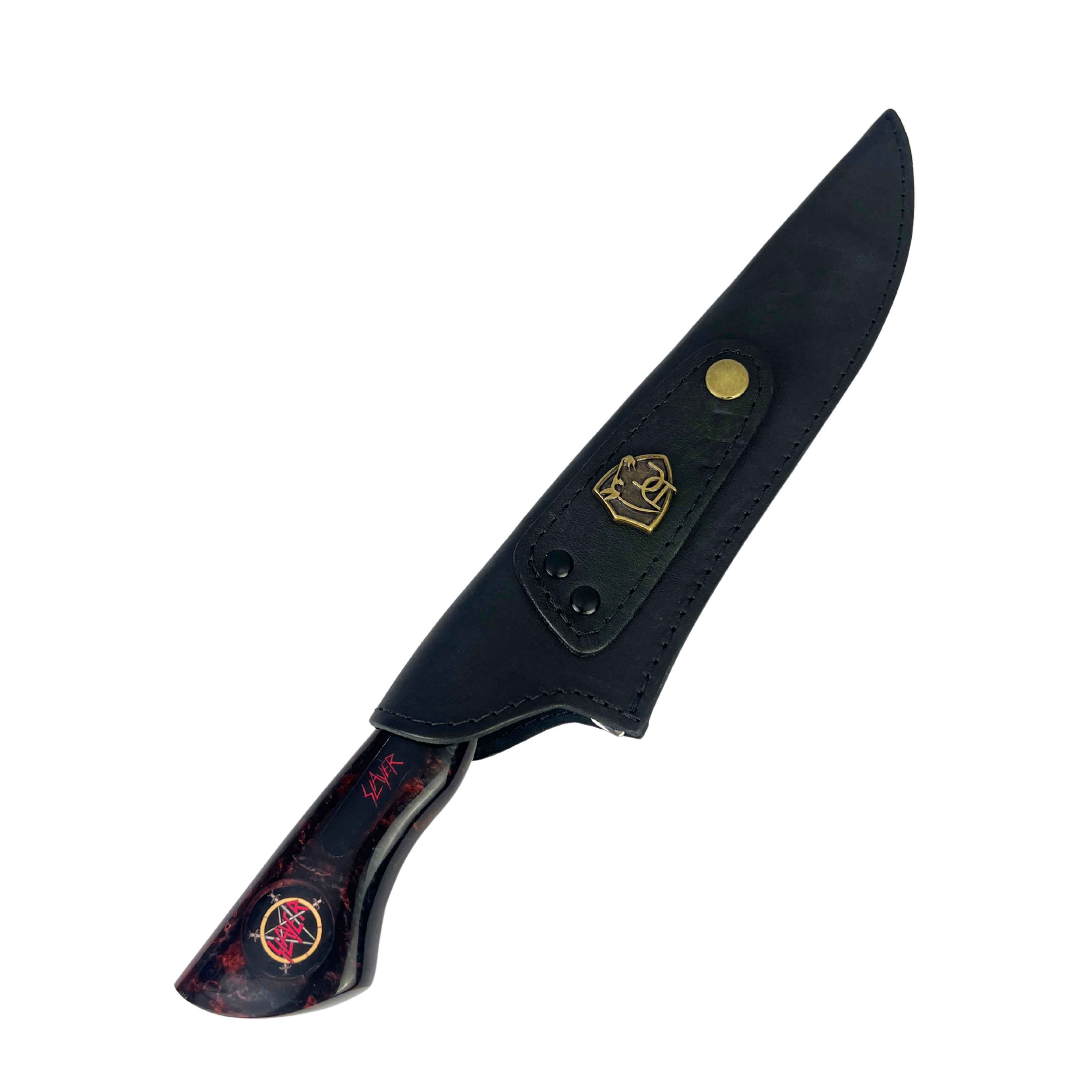 Faca Slayer 8 Polegadas Marmorizada | Lâmina Vazada Thrash Metal | Cabo Resina