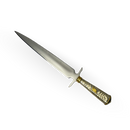 Punhal Alpaca Fio Duplo 11" - Cabo Trabalhado em Latão