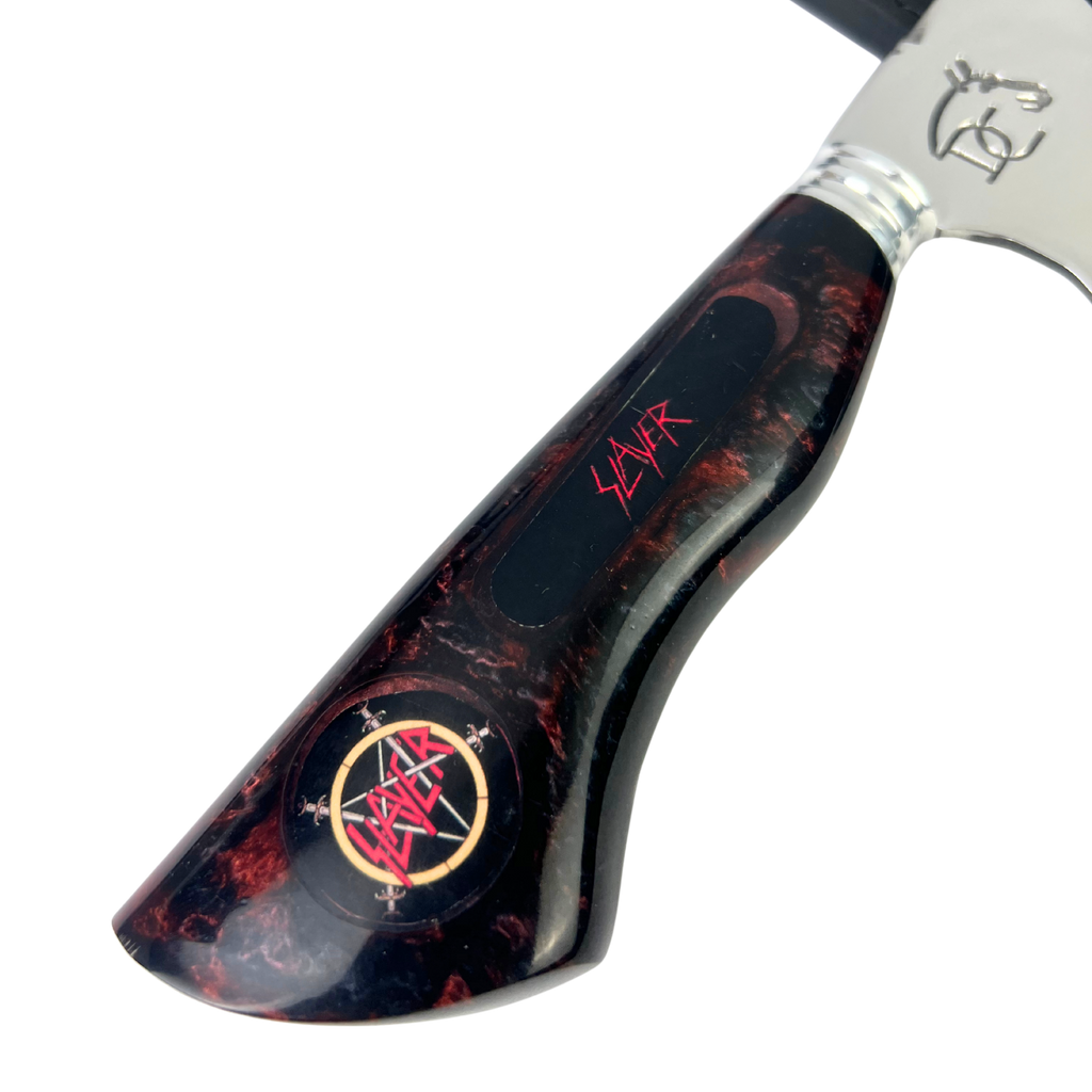 Faca Slayer 8 Polegadas Marmorizada | Lâmina Vazada Thrash Metal | Cabo Resina