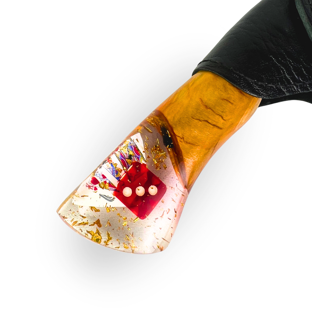 Kit Baralho Premium - Tábua Ás de Copas + Faca 8 Polegadas - Caixa Presente Exclusiva