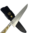 Faca Campeira 10" Aço Inox 420C - Cabo Alpaca Dourado Ornamentado