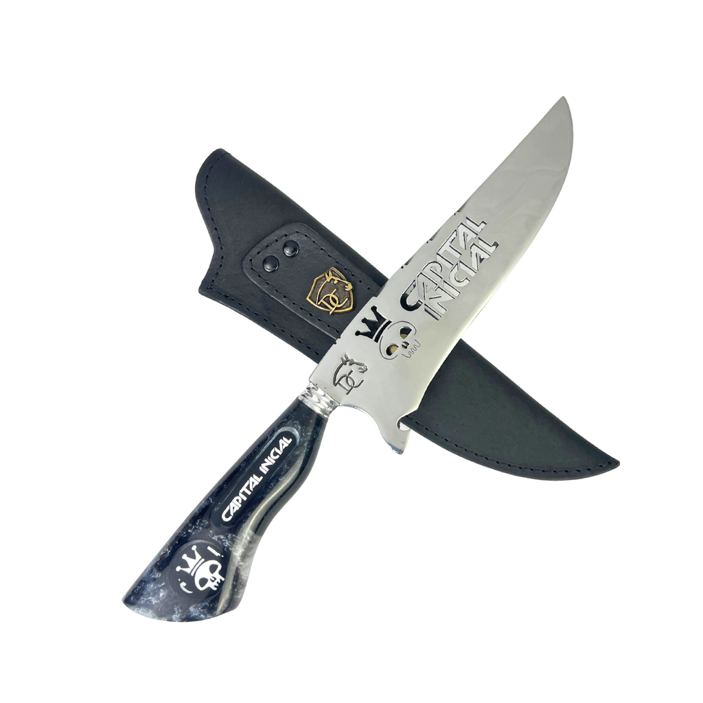 Faca Capital Inicial 8 Polegadas | Lâmina Vazada Rock BR | Cabo Resina