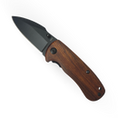 Canivete Tático 15cm - Cabo de Madeira Natural