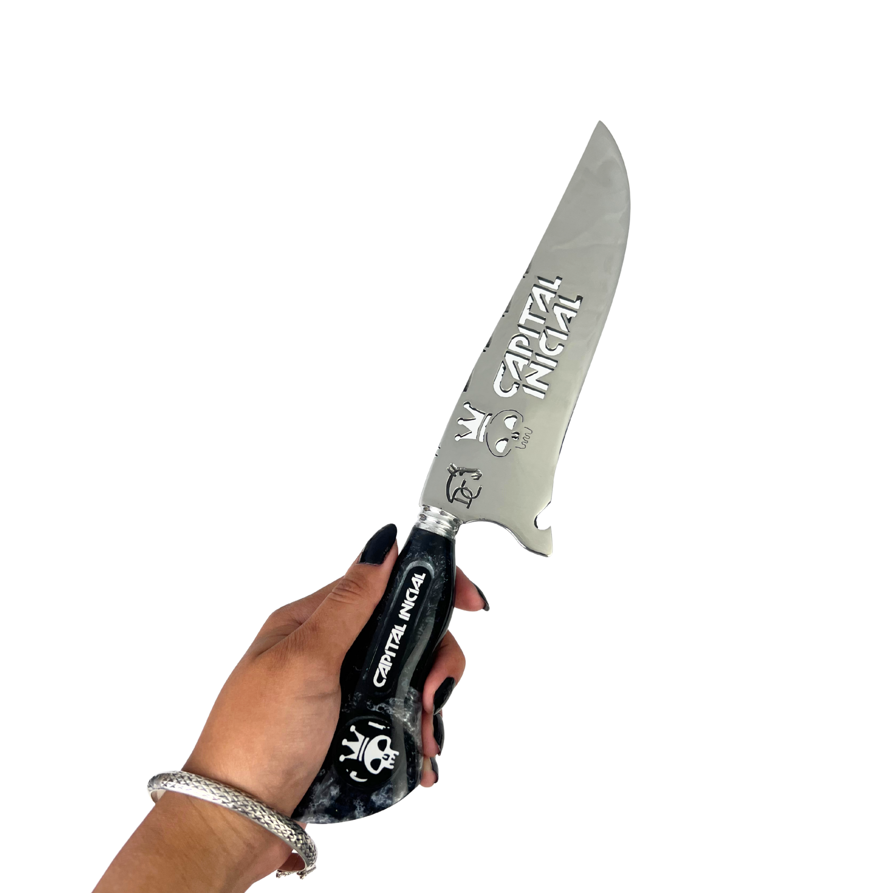 Faca Capital Inicial 8 Polegadas | Lâmina Vazada Rock BR | Cabo Resina