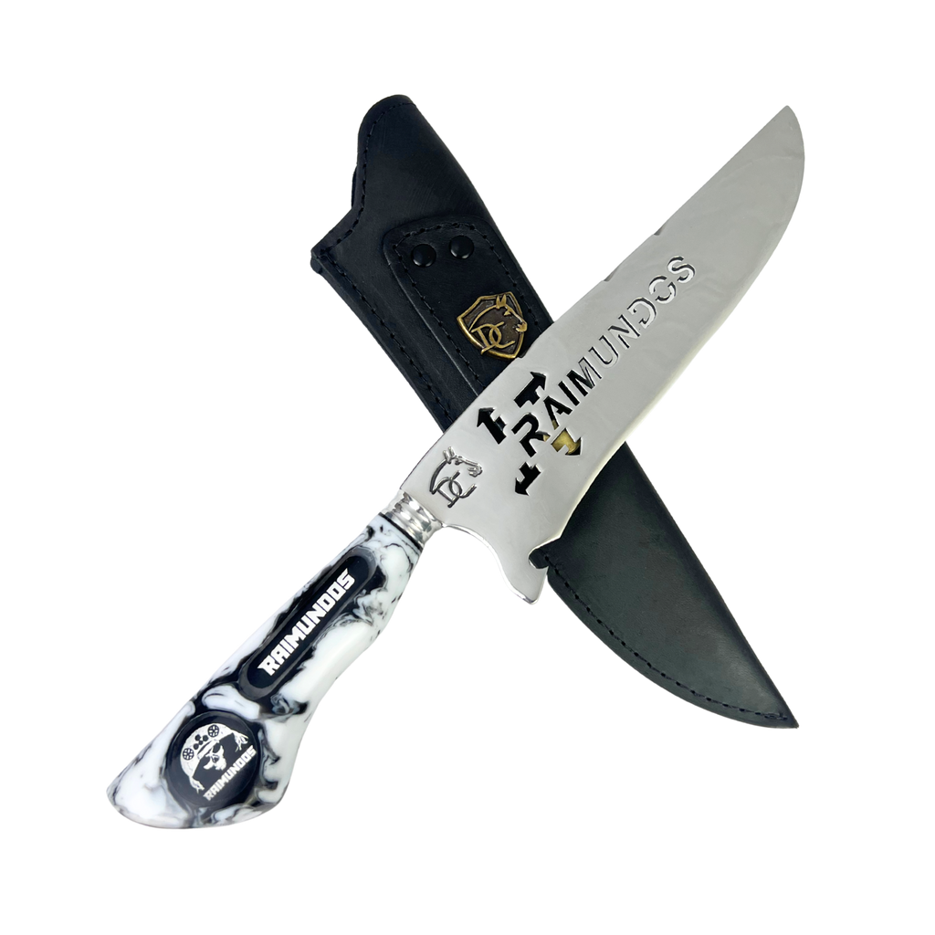 Faca Raimundos 8 Polegadas | Lâmina Vazada Forró Core | Cabo Resina