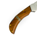 Canivete Artesanal Aço Inox 420C 4 Polegadas - Cabo Madeira com Anel Latão e Trava