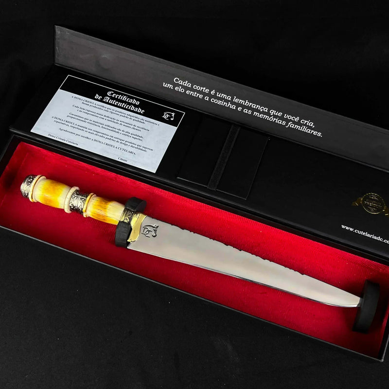 Faca Guardião do Pampa 11 Polegadas - Cabo Osso Bovino - Churrasco Profissional