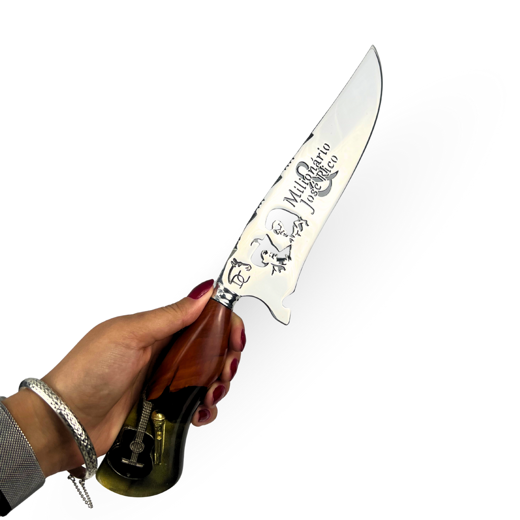 Picanheira Milionario Jose rico 8 Polegadas - Cabo Personalizado - Edição Especial Sertanejo Raiz