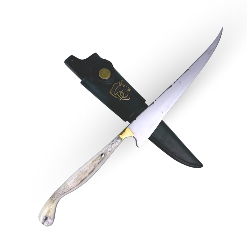 Faca Fileteira Aço Inox 420C 7 Polegadas - Cabo Full Tang Osso Bovino