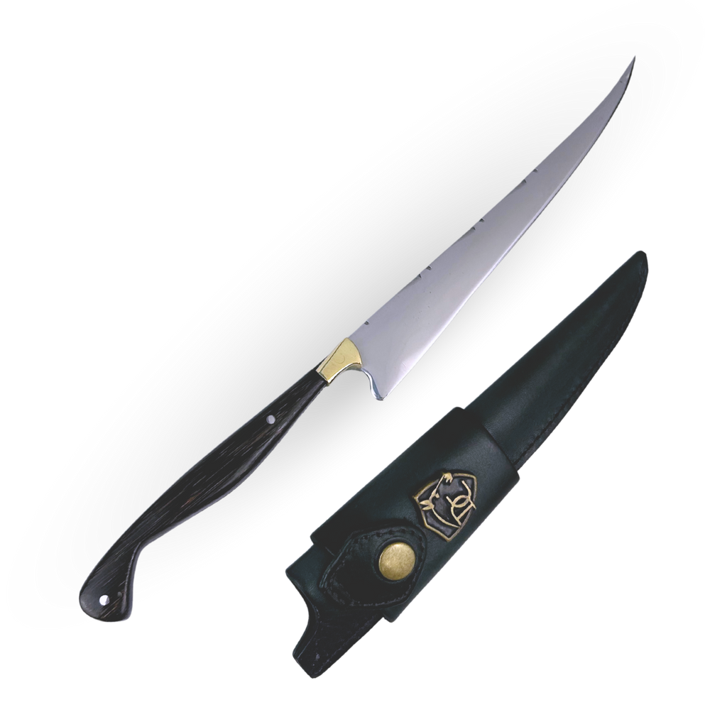 Faca Fileteira Aço Inox 420C 7 Polegadas - Cabo Full Tang Madeira Tucumã