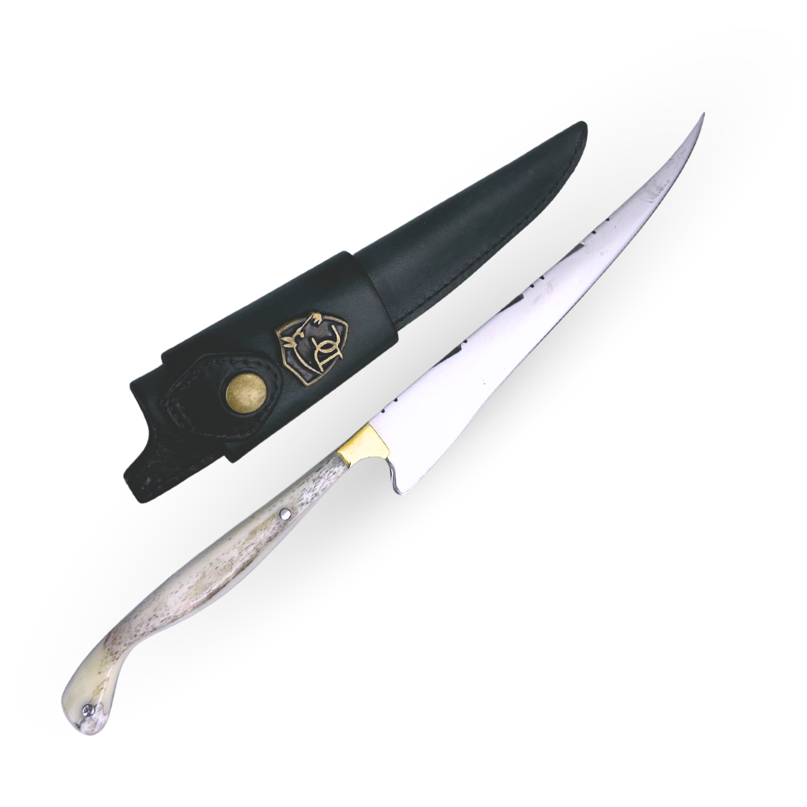 Faca Fileteira Aço Inox 420C 7 Polegadas - Cabo Full Tang Osso Bovino