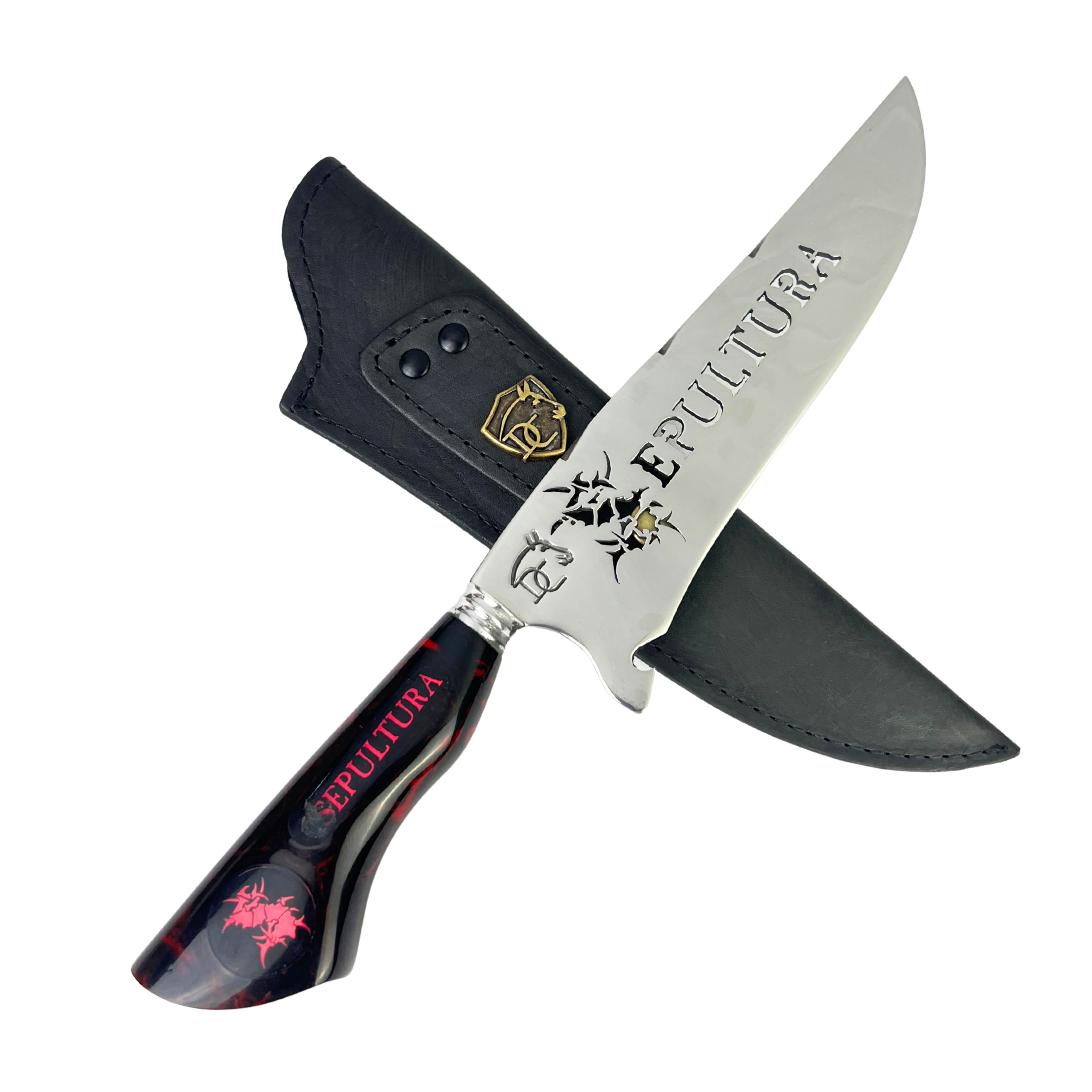 Faca Sepultura 8 Polegadas | Lâmina Vazada Thrash Metal BR | Cabo Resina