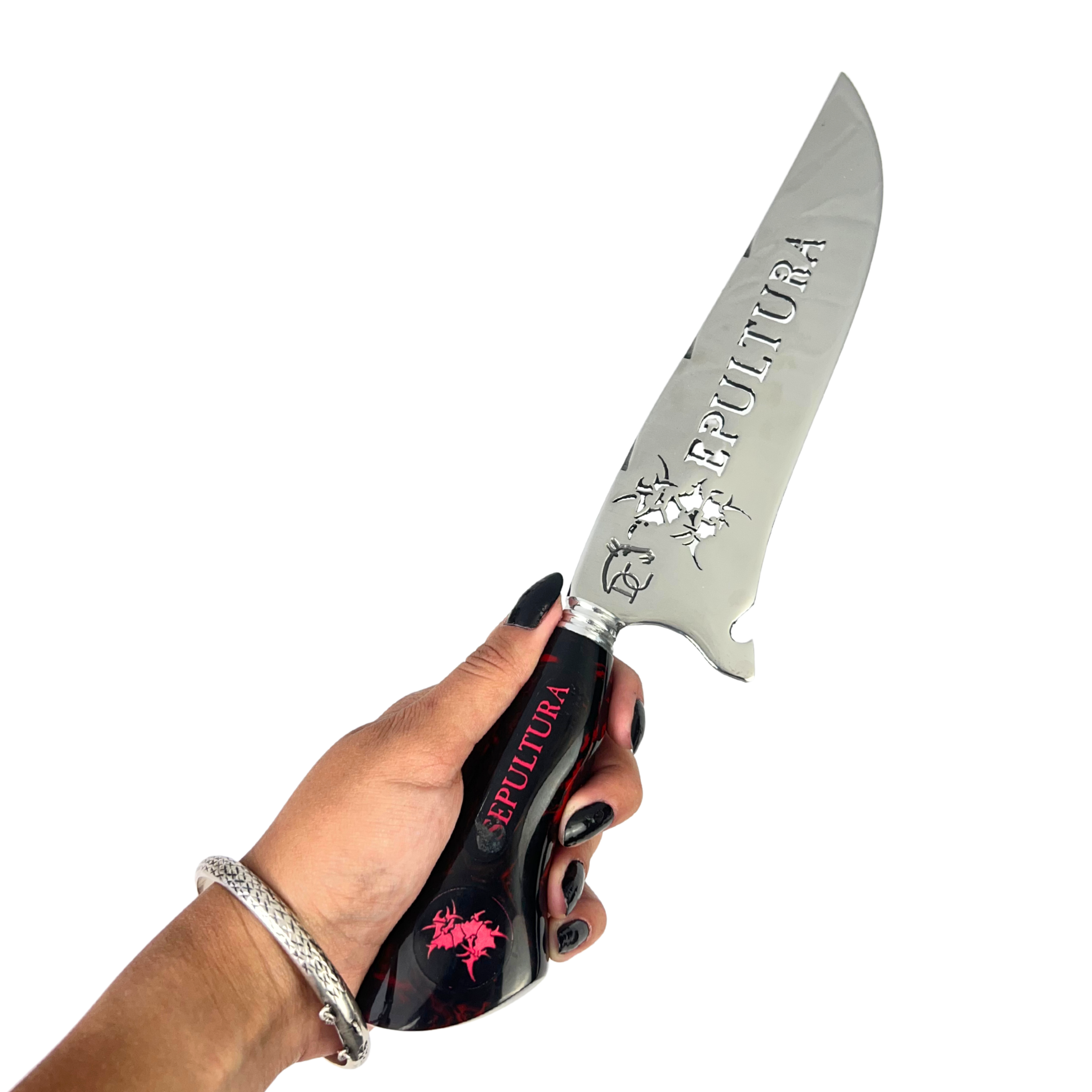 Faca Sepultura 8 Polegadas | Lâmina Vazada Thrash Metal BR | Cabo Resina