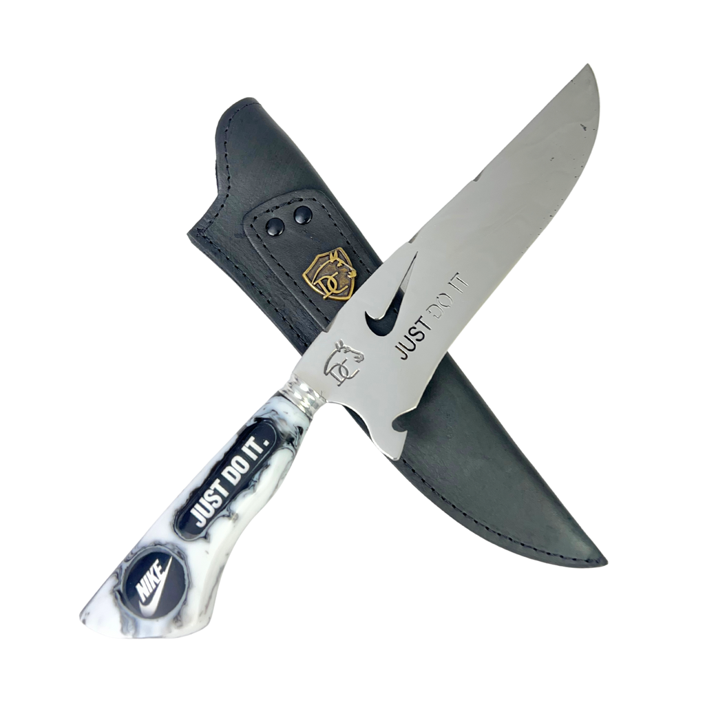 Faca Nike 8 Polegadas | Lâmina Vazada Just Do It | Cabo Resina