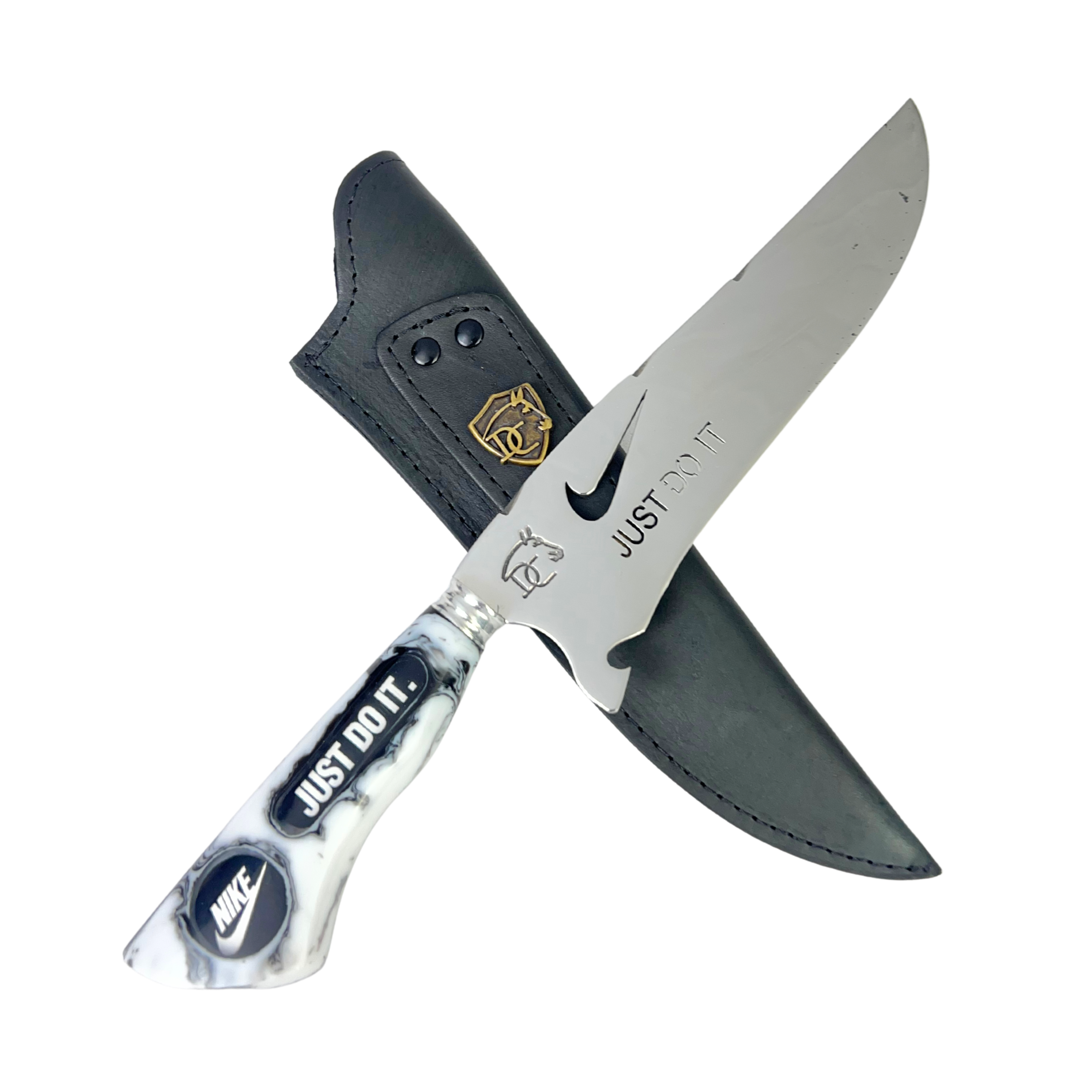 Faca Nike 8 Polegadas | Lâmina Vazada Just Do It | Cabo Resina