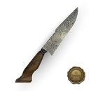 Faca Damasco Padrão Mosaico 8 Polegadas - Cabo Madeira Spalted - Peça Única Exclusiva