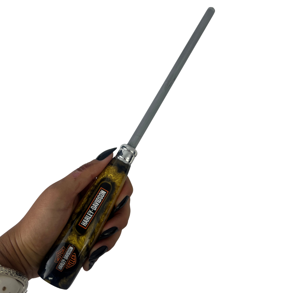 Kit Faca, Garfo e Chaira Harley-Davidson - Cabo Resina Personalizado