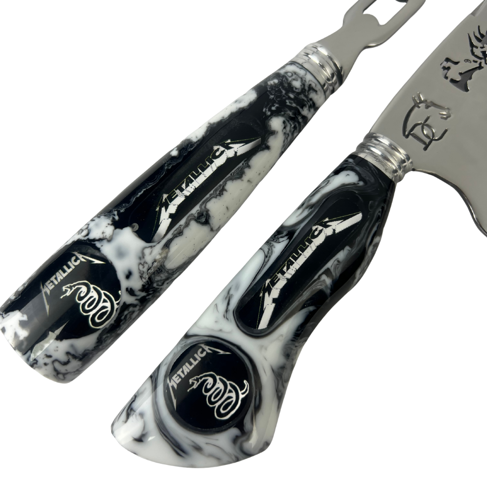 Kit Faca e Garfo Metallica - Cabo Resina Personalizado