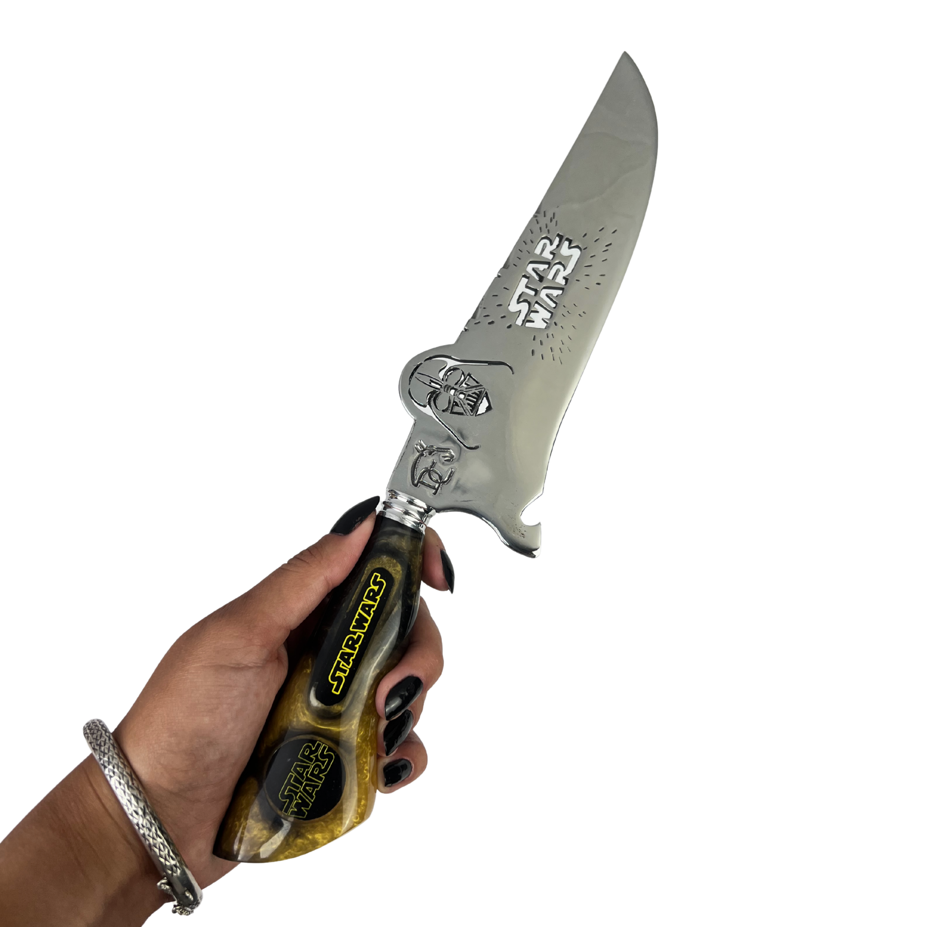 Faca Star Wars 8 Polegadas Darth Vader | Lâmina Vazada | Cabo Resina