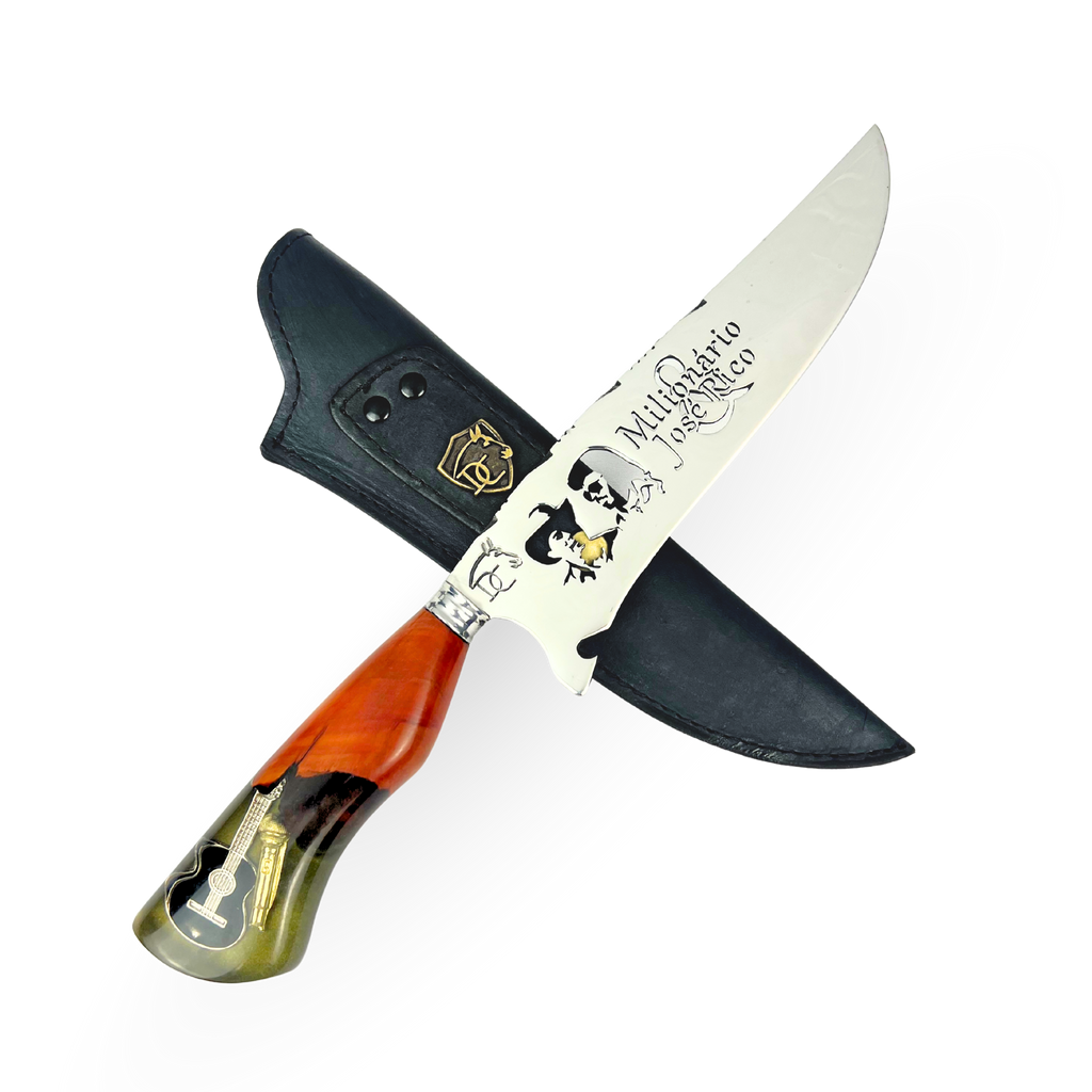 Picanheira Milionario Jose rico 8 Polegadas - Cabo Personalizado - Edição Especial Sertanejo Raiz