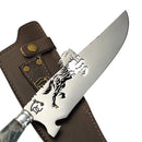 Faca Artesanal para Churrasco 8" Tema Cavalo - Cutelaria Gaúcha Tradição Campeira