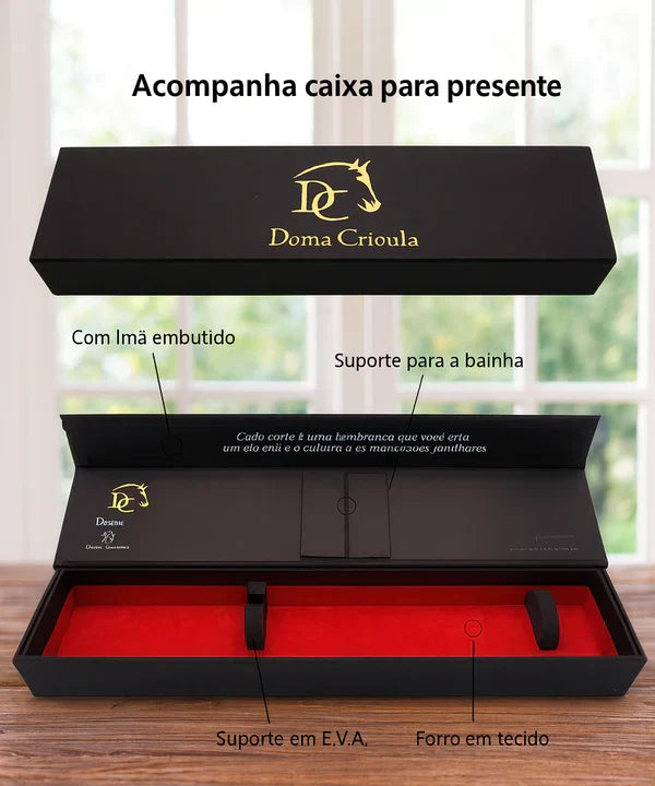 Faca Artesanal para Churrasco 8" Lâmina Vazada - Quem Pesca Vive Mais