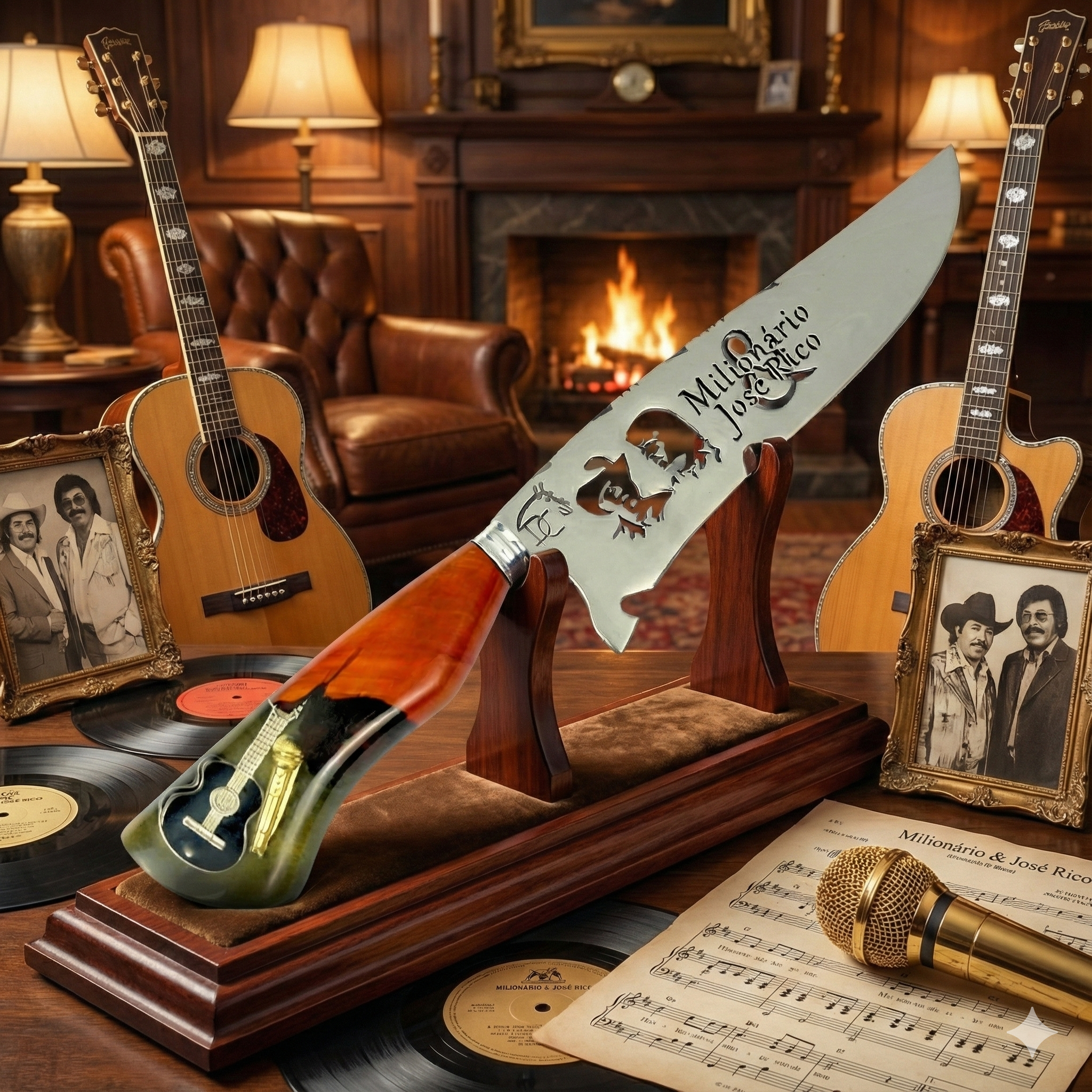 Picanheira Milionario Jose rico 8 Polegadas - Cabo Personalizado - Edição Especial Sertanejo Raiz