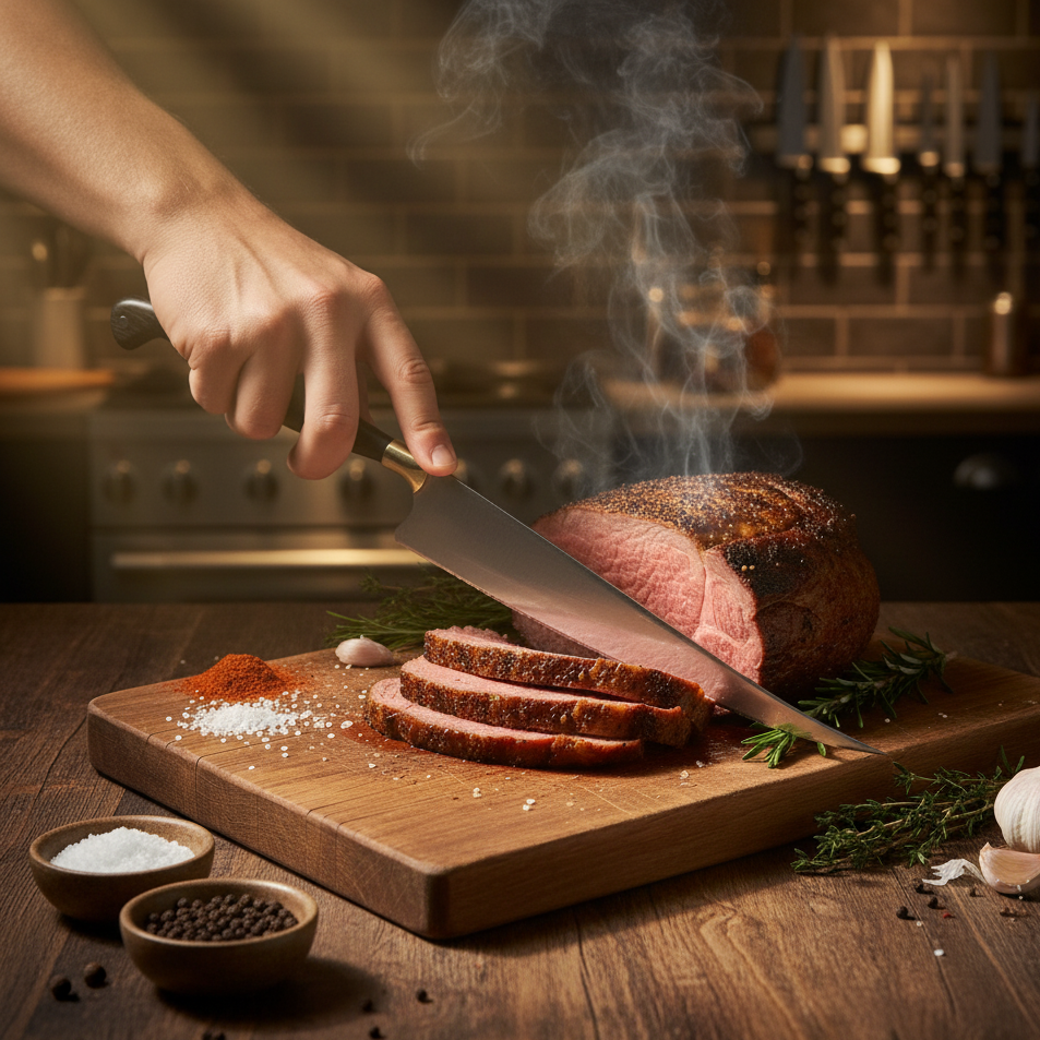 Faca Fileteira Aço Inox 420C 7 Polegadas - Cabo Full Tang Madeira Tucumã