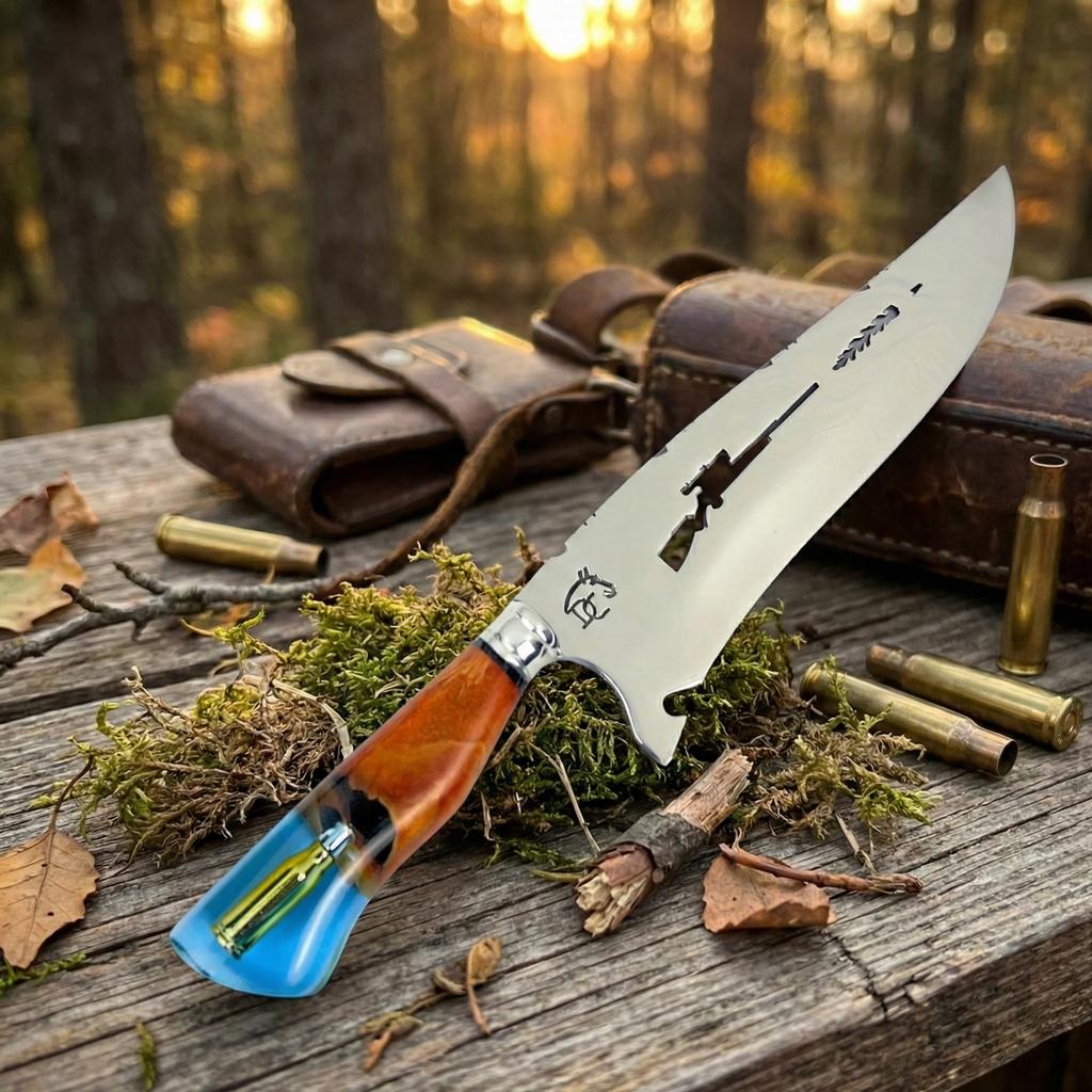 Faca Artesanal para Churrasco 10" Cabo Decorativo - Cutelaria Gaúcha Aço Inox Premium