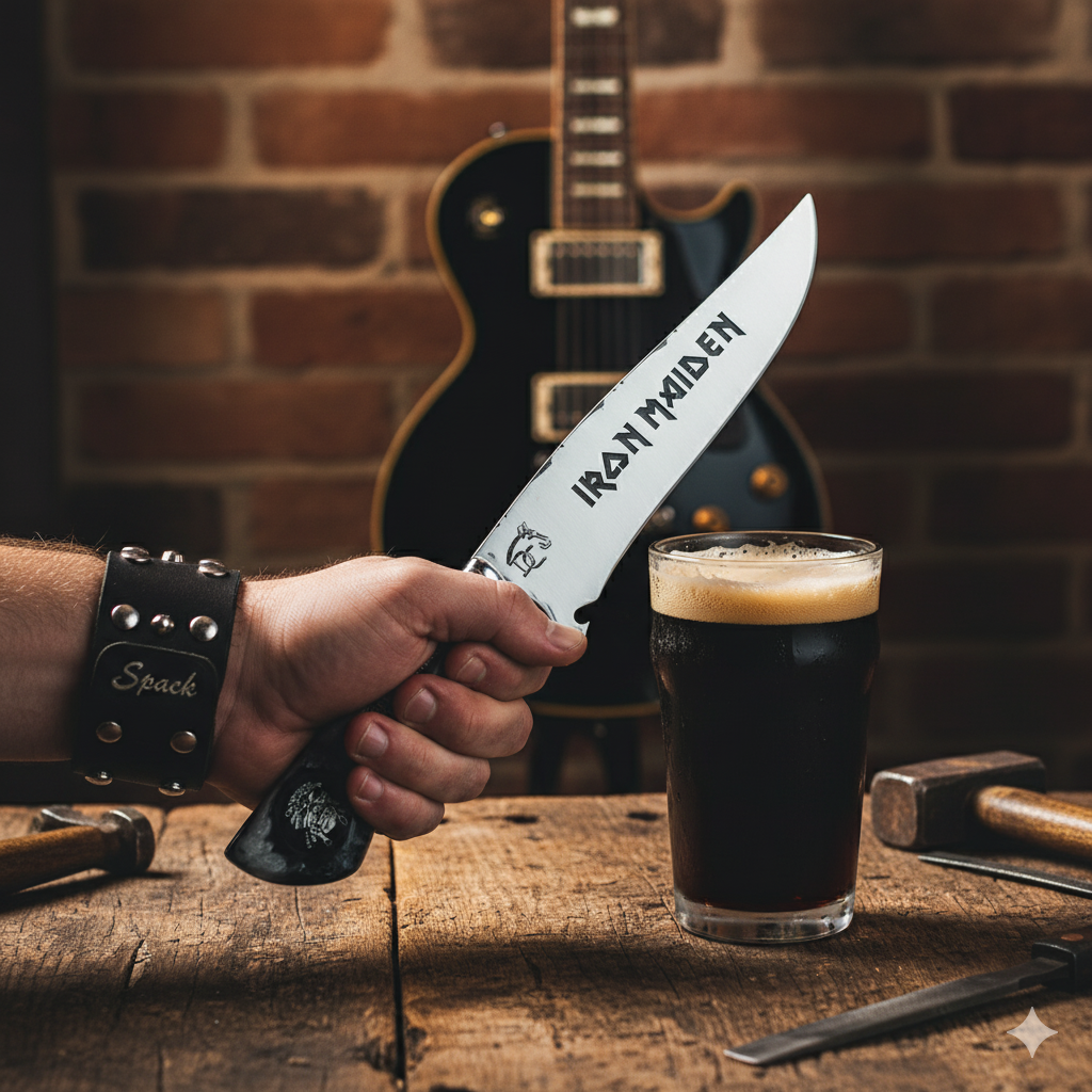 Faca Picanheira Iron Maiden 8 Polegadas - Cabo Resina Personalizado - Churrasco Rock